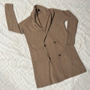 J. Crew Camel Long Double-Breasted Sweater - size L/XL